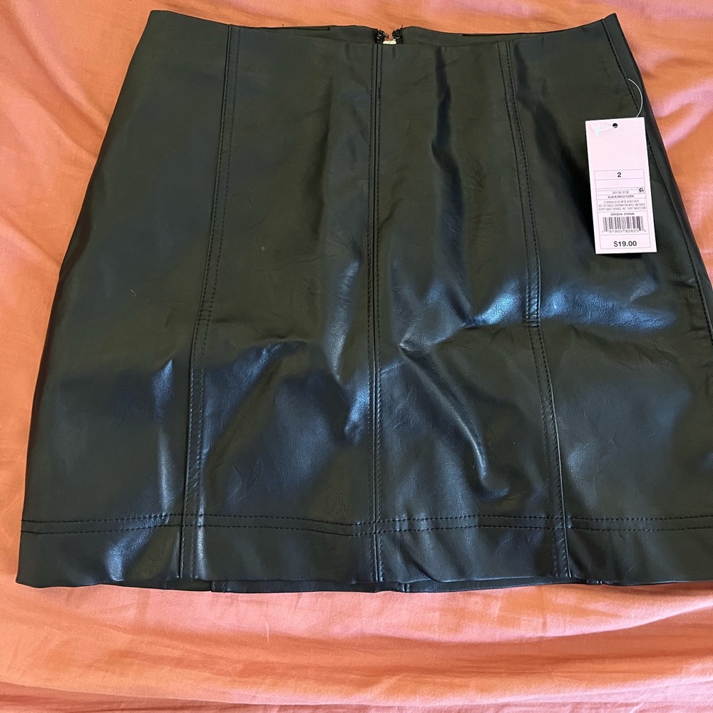 Black faux leather skirt from Target